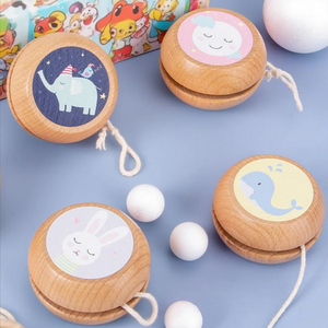 Wholesale Bulk Blank Unfinished Small Custom Logo Cartoon Designs Birthday Party Gift Favors <strong>Wooden</strong> Yo-Yo <strong>Toy</strong> <strong>for</strong> Kids Baby - Product Image 5