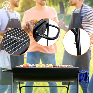Gril à charbon antiadhésif en acier inoxydable de haute qualité Simple extérieur grand Type de baril jardin BBQ poêle réglable pliable IT'S - Product Image 6