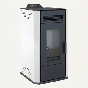 Poêle à granulés de bois moderne autoportant 8KW en acier avec télécommande pour salon intérieur - Product Image 1