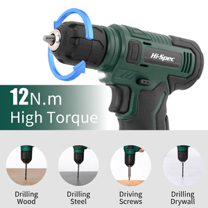 Cordless Drill 12V 30Nm Max Torque Variable Speed Reversible Battery <b>Powered</b> Home Repair <b>Tool</b> Set - Product Image 5