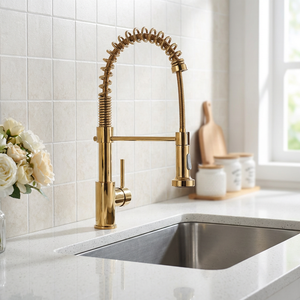 Rubinetto da <span class=keywords><strong>cucina</strong></span> in ottone argento nero <span class=keywords><strong>oro</strong></span> flessibile estraibile Rubinetto da lavello da <span class=keywords><strong>cucina</strong></span> con doccetta estraibile - Product Image 5