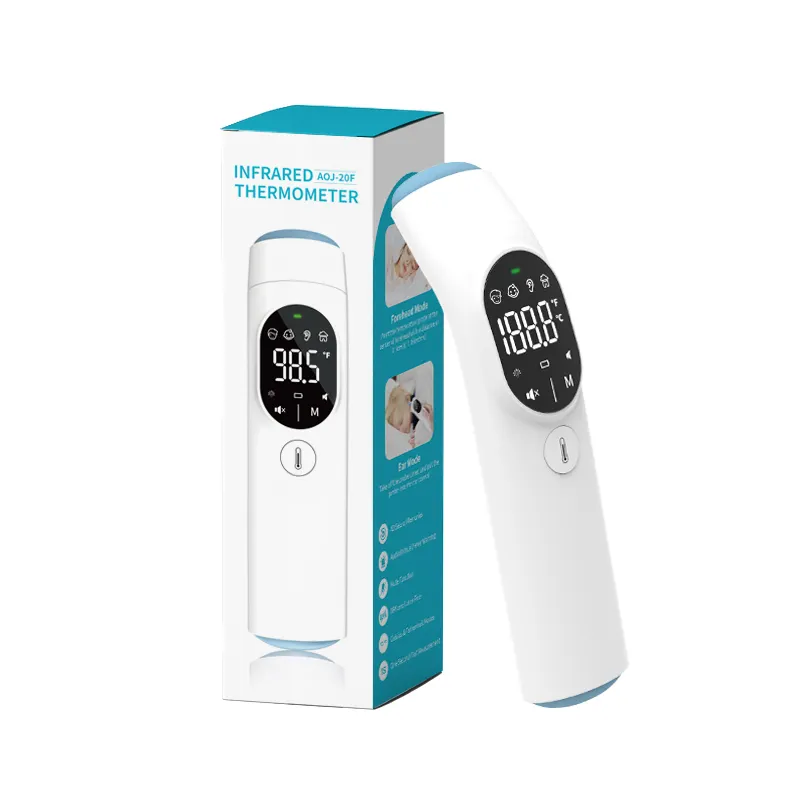 AOJMEDICAL Factory Medical 2x40 Memory LED Display Forehead Thermometer For Baby Adults Thermometer With Fever Alarm