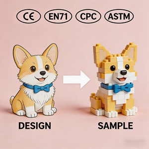 Figura Conmemorativa de Mascotas Personalizada, Juego de Bloques de Construcción de Plástico para Regalo Creativo <span class=keywords><strong>y</strong></span> Exhibición Coleccionable - Product Image 1