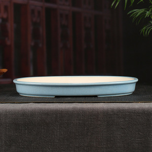 Hình Dạng Hình Bầu Dục <span class=keywords><strong>Bonsai</strong></span> Cây Trồng Nồi Xương Rồng Mọng Nước Trồng Tráng Men Với Hệ Thoát Nước Lỗ - Product Image 5