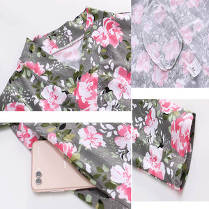 Set 4 Pezzi: <span class=keywords><strong>Camicia</strong></span> <span class=keywords><strong>da</strong></span> <span class=keywords><strong>Notte</strong></span> Premaman con Stampa Floreale, Kimono, Coperta per Neonato, Fascia per Capelli e Cappellino - Product Image 4