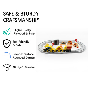 <span class=keywords><strong>Circuit</strong></span> de train en bois DIY avec système de rails pour enfants de 2 à 7 ans, jouet éducatif Montessori sur la sécurité routière, logo personnalisé OEM ANNA & BECK - Product Image 3