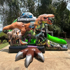 Château gonflable Jurassic World avec toboggan et piscine, château gonflable pour enfants, dinosaure, château gonflable pour sauter - Product Image 1
