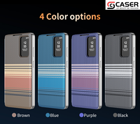 Penutup Flip Dompet Kulit Ramping untuk Samsung S22-26 Anti Selip Anti Sidik Jari Perlindungan Seluruh Bodi Pembuangan Panas Tahan Aus