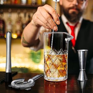 Vaso Mezclador de <span class=keywords><strong>Bar</strong></span> sin Costuras de 20oz, Vaso de Cristal para Cocteles con Fondo Pesado - Product Image 4
