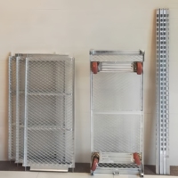 Chariot danois galvanisé à chaud à 5 niveaux en treillis métallique, conteneur à roulettes OEM pour le transport en usine, serres, pépinières et fermes de champignons