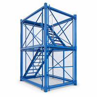 Système d'échelle de sécurité moderne à structure en acier, cage d'accès modulaire pour escaliers intérieurs, tour d'accès, capacité de charge 500 kg, revêtement par immersion