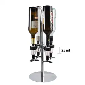 2021 Hete Verkoop 4 Fles Drank Dispenser, Draaiende Whiskyfles Dispenser Automatische Kraan Dispenser Houder