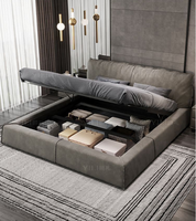 2022 New Nordic moderne Schlafzimmer möbel Haupt schlafzimmer weiches Leder Doppelbett einfaches Stil Schlafzimmer Kingsize-Bett