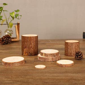 Holzscheiben für Bastelarbeiten, Dekorationen, Foto-Requisiten, natürliche Holzscheiben - Product Image 3