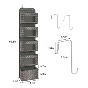 Organizador Colgante para Puerta con Ventana Transparente, Impermeable, de PVC, Plegable, de 4 Niveles, con Ganchos Metálicos para Almacenamiento en Pared o Armario - Product Image 3