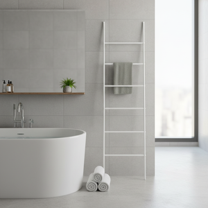 Portasciugamani in metallo a 6 livelli Jayden, bianco - Product Image 3