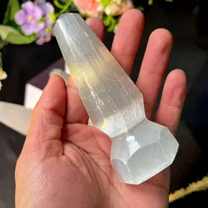 New Arrival Natural Crystal Craft Healing Stones White Selenite Point Craft For Heart Healing