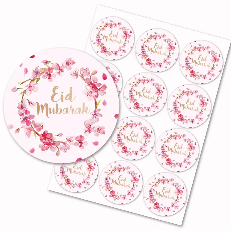 120pcs EID Mubarak Paper Sticker Gift Box Label Seal Stickers Islamic Muslim Eid Al-fitr Decoration Ramadan Kareem Supplies 3cm