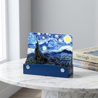 Bloc-notes LED 3D avec base en plastique, peinture à l'huile Nuit étoilée de Van Gogh, vente en gros à prix réduit