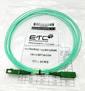 1.6mm SC/APC Simplex Fiber Optic Patch <b>Cord</b> 3m-4m Blue Aqua FTTH PVC/LSZH - Product Image 3