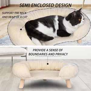 Factory Removable Washable Cover Modern <b>Pet</b> Furniture <b>Pet</b> <b>Sofa</b> Bed with Wooden Legs Frame Solid Pattern Breathable All Seasons - Product Image 3