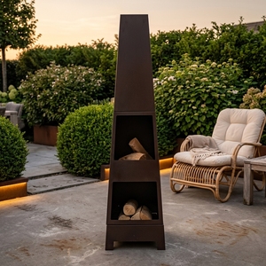 <span class=keywords><strong>Chimenea</strong></span> de Leña de Diseño Moderno con Forma de Torre y Rejilla para Leños - Product Image 3