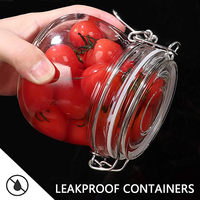 Wholesale 16oz (about 453.6g) Transparent Glass Jam Jar With Sealing Cover and Leak Proof Rubber Gasket