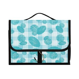 Travel Accessories Hawaiian Teal Blue Palaka Print 3PCS Hanging Large Polyester Waterproof Cosmetic Storage Set Custom for - Product Image 2