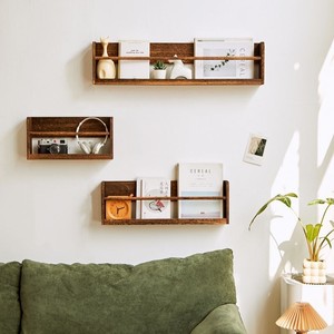 Étagère murale en bois 40x10x20cm, rangement polyvalent pour livres, magazines, papeterie, organisation de la maison et du bureau - Product Image 2