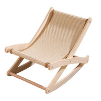 Griffoir et Lit Intégrés pour Chat en Bois Massif – Jouet Anti-Rayures Durable et Antidérapant – Fauteuil Inclinable Classique et Moderne – Fournitures pour Animaux de Compagnie