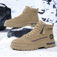 Chaussures de marche thermiques résistantes au froid avec doublure épaisse en fourrure, bout spacieux, fermeture éclair latérale, résistantes aux rayures, pour la conduite et la sécurité