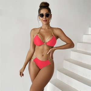 Hot Sexy traje De baño proveedor hermosas mujeres Micro Mini Bikini accesorios De baño 2 piezas traje De baño Trajes De Bano <span class=keywords><strong>Rojo</strong></span> - Product Image 4