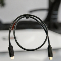 Kabel USB tipe-c ke tipe-c warna hitam 0.5m, kabel USB tipe-c ke tipe-c dengan Transfer Data kecepatan tinggi & pengisian daya Cepat 5A untuk printer panjang 1.8m