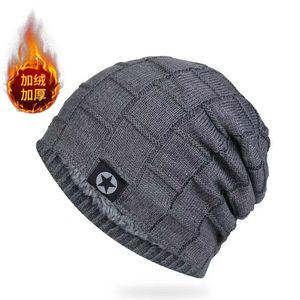 Gorro de lana cálido para hombre, gorro de punto grueso, a prueba de viento, para mantener el calor, gorro de esquí para exteriores, color sólido - Product Image 4