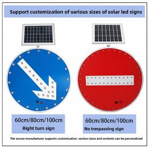 <span class=keywords><strong>Panneau</strong></span> <span class=keywords><strong>de</strong></span> signalisation routière rond à LED alimenté par énergie solaire pour la <span class=keywords><strong>limitation</strong></span> <span class=keywords><strong>de</strong></span> <span class=keywords><strong>vitesse</strong></span>, avec options <span class=keywords><strong>de</strong></span> diamètre 60/80/100 – Conception écoénergétique - Product Image 2