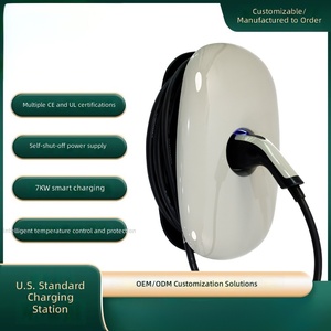 เครื่องชาร์จรถยนต์แบบติดผนัง รุ่นที่ 1 7KW 32A เฟสเดียว ป้องกันน้ำ IP65 พร้อมโครงสร้าง PC+ASA และระบบควบคุมด้วยการ์ด สำหรับใช้ในบ้าน - Product Image 2
