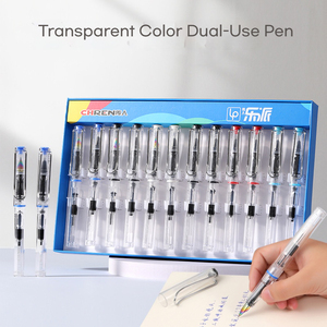 Penna Stilografica Trasparente in Plastica con Logo Personalizzato, <span class=keywords><strong>Pennino</strong></span> M, <span class=keywords><strong>Inchiostro</strong></span> Visibile <span class=keywords><strong>per</strong></span> Studenti, Scuola, Ufficio, Forniture <span class=keywords><strong>per</strong></span> Scrittura - Product Image 2