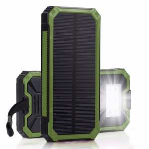 Banque d'énergie solaire avec lampe de <span class=keywords><strong>camping</strong></span> LED Chargeur portable 10000mAh avec deux sorties USB et lanière pour l'extérieur, les urgences et les voyages - Product Image 2