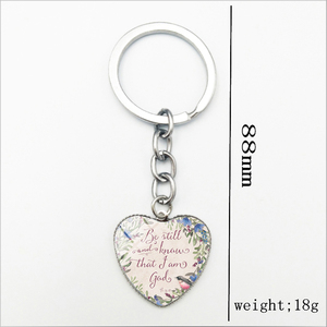 Mignon <span class=keywords><strong>Bible</strong></span> Psaume Coeur Jésus Prière Verre Pendentif Porte-clés L'écriture Foi Chrétienne Devis Bijoux - Product Image 4