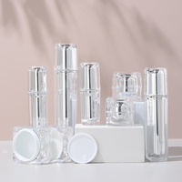 Botol Serum Akrilik Dinding Ganda 100 ml 50ml 50g, Desain Botol Kosmetik Set Perawatan Kulit, Kemasan Silinder Botol Plastik Dengan Pompa