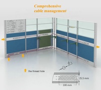 Meubles de bureau en aluminium d'occasion, chine, vente en gros, séparation de cadres, 2 personnes, table, cube, partition de bureau