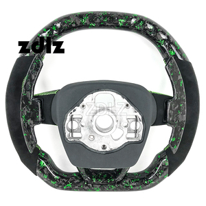 Volante de Fibra de Carbono Forjado Verde para <span class=keywords><strong>Audi</strong></span> Q3 <span class=keywords><strong>Q5</strong></span> Q7 Q8 <span class=keywords><strong>RS</strong></span> Q3 <span class=keywords><strong>Q5</strong></span> 2012-2023 con Levas de Cambio, Compatible con Personalización - Product Image 6