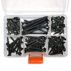 Thô Chủ Đề Tốt Hộp Nhựa Oxit Đen Kết Thúc Bugle Đầu Gỗ Vít Assortment Kit Lý Tưởng Tường Thạch Cao Vít - Product Image 5
