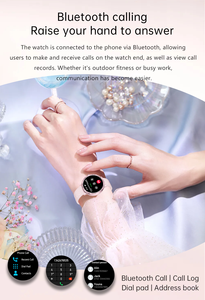 Reloj inteligente con monitoreo de sueño, muñeca de lujo para mujer, pantalla Amoled de 1,19 pulgadas, reloj inteligente redondo NX27 para mujer, función de llamada BT - Product Image 2