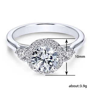 Anello di Diamanti Q117 per Donna, Classico Taglio Brillante Rotondo, Colore G Naturale, Diamanti Laterali in Oro Bianco - Product Image 5