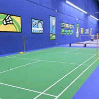 Système de revêtement de sol multi-sports en caoutchouc liquide antidérapant écologique pour badminton, tennis, volley-ball