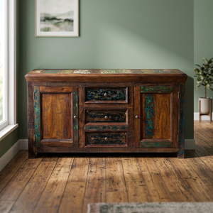 Robby Cabinet or Rack With 2 Doors and 3 Drawers Handmade of High Quality Wood Originally From Indonesia - Product Image 3