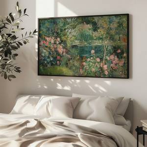 Dipinto Decorativo Vintage con Paesaggio Botanico e Laghetto da <span class=keywords><strong>Giardino</strong></span> per Soggiorno, Decorazione Verde per la Casa, <span class=keywords><strong>Arte</strong></span> Murale - Product Image 2