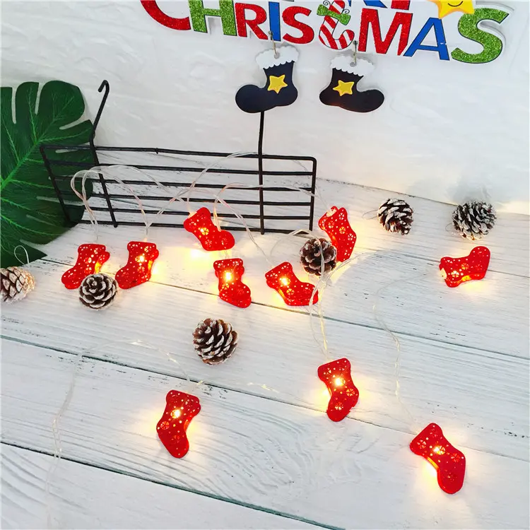Natale pupazzo di neve ha condotto le luci della stringa lampeggianti netto rosso camera da letto balcone scena layout albero di natale decorazione