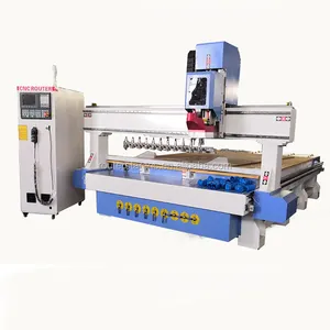 Gravür kesme otomatik 3d 1325 ahşap Cnc makinesi Atc ahşap oyma mobilya için vakum tablo ile Cnc freze makinesi